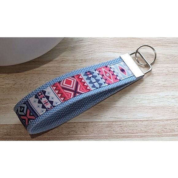 Aztec Keychain Wristlet Fabric Key FOB Gift Diamond Tribal XO‎ Western Cowboy - Picture 8 of 9